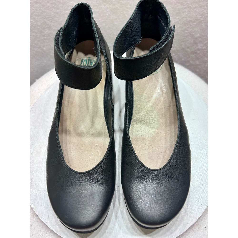 Loints of Holland Black Leather Ankle Strap Mary Jane Wedge Pumps EU 39/US 8.5